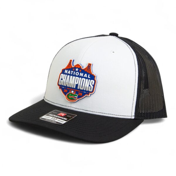 Florida Gators 2025 Basketball National Champions Snapback Trucker Hat- White/ Black