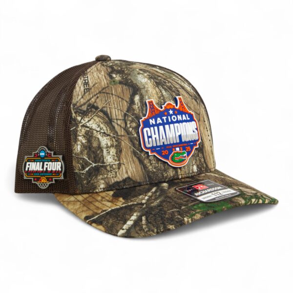 Florida Gators 2025 Final Four National Champions Snapback Trucker Hat- Realtree Edge/ Brown