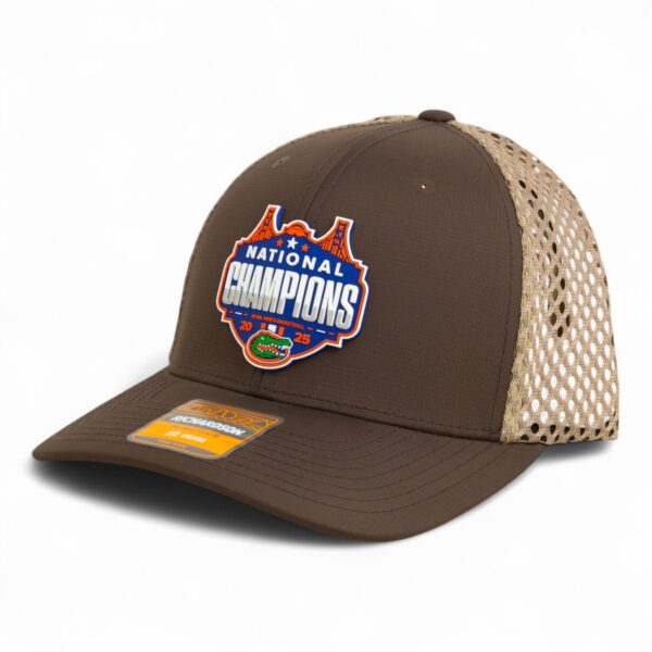 Florida Gators 2025 Basketball National Champions 3D Snapback Tilikum Trucker Hat- Brown/ Tan