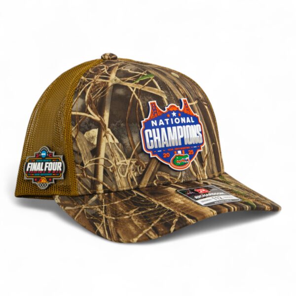 Florida Gators 2025 Final Four National Champions Snapback Trucker Hat- Realtree Max 7/ Buck