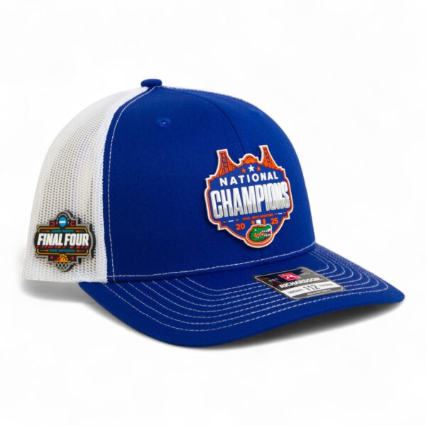 Florida Gators 2025 Final Four National Champions Snapback Trucker Hat- Royal/ White
