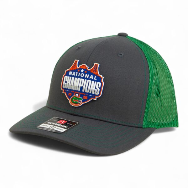 Florida Gators 2025 Basketball National Champions Snapback Trucker Hat- Charcoal/ Green