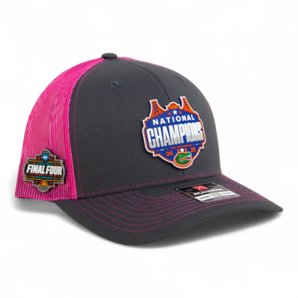 Florida Gators 2025 Final Four National Champions Snapback Trucker Hat- Charcoal/ Pink