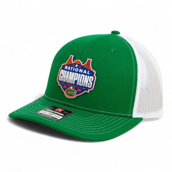 Florida Gators 2025 Basketball National Champions Snapback Trucker Hat- Green/ White