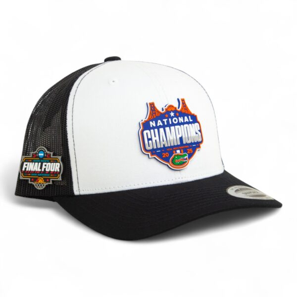 Florida Gators 2025 Final Four National Champions 3D YP Snapback Trucker Hat- White/ Black