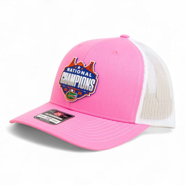 Florida Gators 2025 Basketball National Champions Snapback Trucker Hat- Pink/ White
