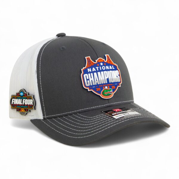 Florida Gators 2025 Final Four National Champions Snapback Trucker Hat- Charcoal/ White