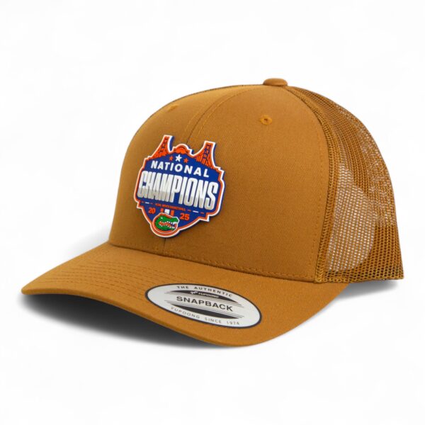 Florida Gators 2025 Basketball National Champions 3D YP Snapback Trucker Hat- Caramel