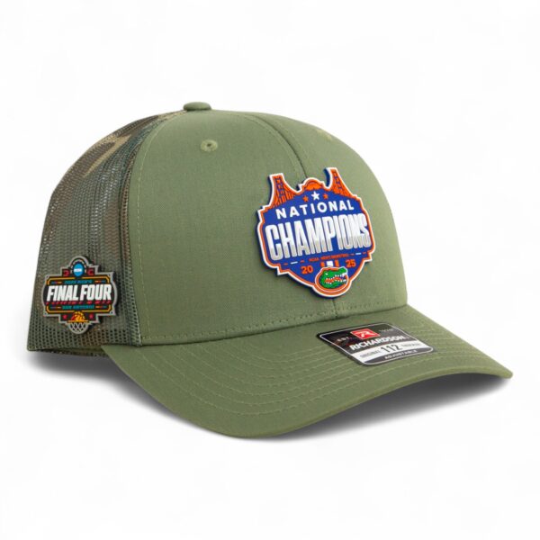 Florida Gators 2025 Final Four National Champions Snapback Trucker Hat- Loden/ Green Camo