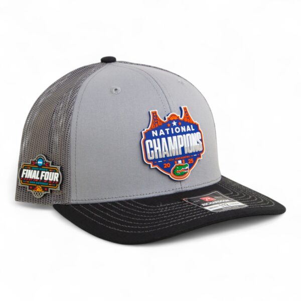 Florida Gators 2025 Final Four National Champions Snapback Trucker Hat- Grey/ Charcoal/ Black