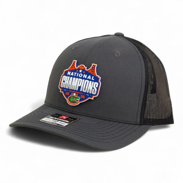 Florida Gators 2025 Basketball National Champions Snapback Trucker Hat- Charcoal/ Black