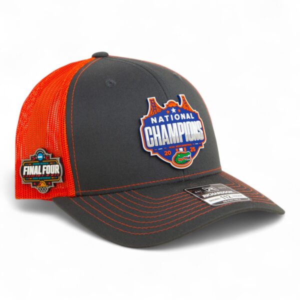 Florida Gators 2025 Final Four National Champions Snapback Trucker Hat- Charcoal/ Orange