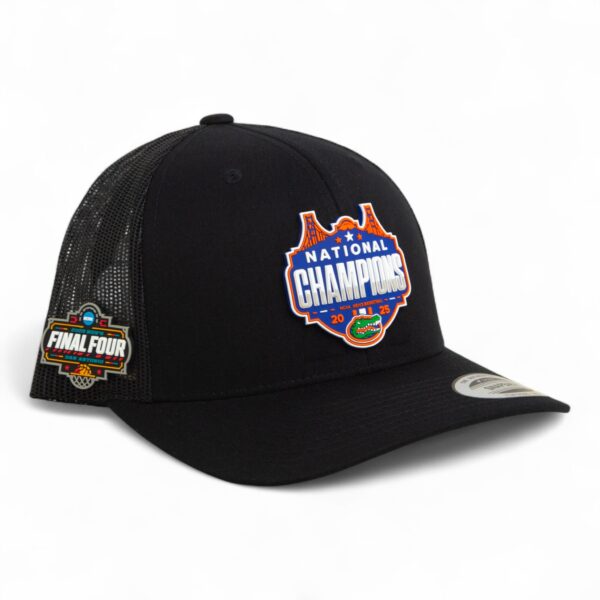 Florida Gators 2025 Final Four National Champions 3D YP Snapback Trucker Hat- Black