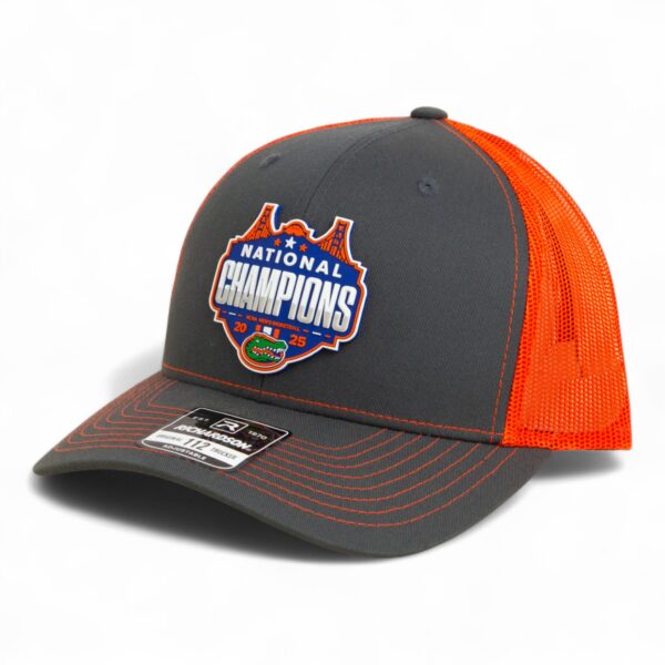 Florida Gators 2025 Basketball National Champions Snapback Trucker Hat- Charcoal/ Orange