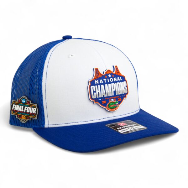 Florida Gators 2025 Final Four National Champions Snapback Trucker Hat- White/ Royal