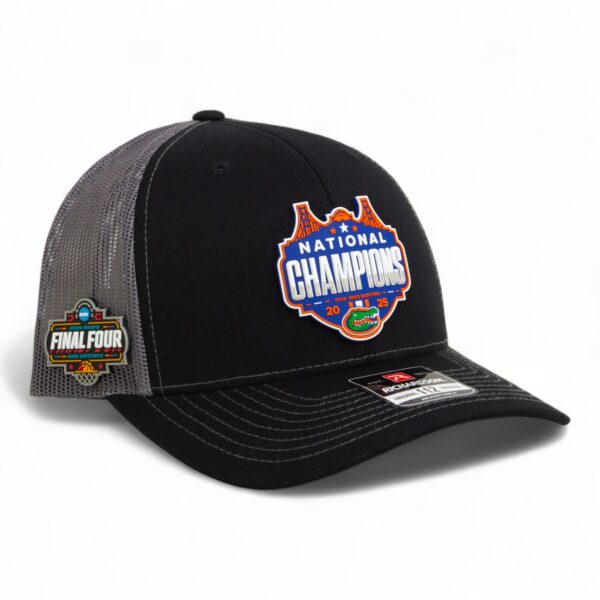 Florida Gators 2025 Final Four National Champions Snapback Trucker Hat- Black/ Charcoal
