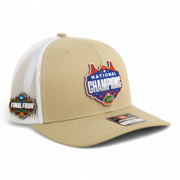 Florida Gators 2025 Final Four National Champions Snapback Trucker Hat- Tan/ White