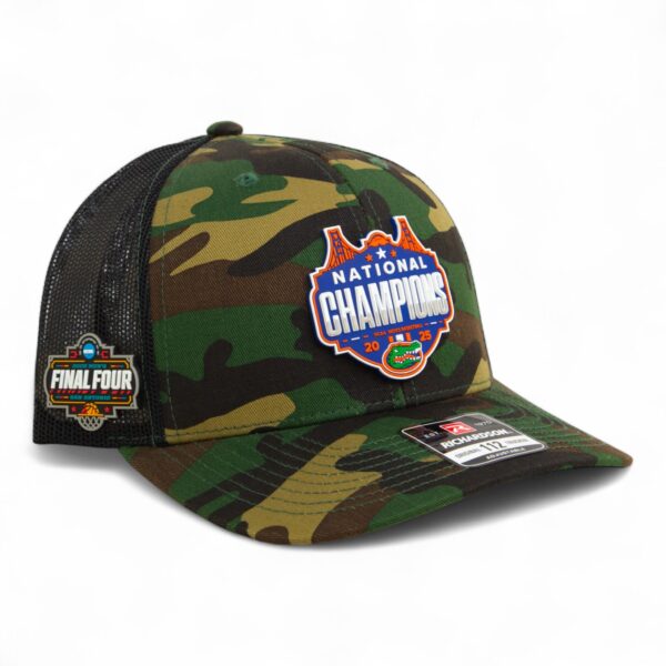 Florida Gators 2025 Final Four National Champions Snapback Trucker Hat- Army Camo/ Black