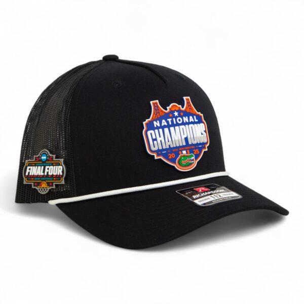 Florida Gators 2025 Final Four National Champions Snapback Trucker Rope Hat- Black/ White