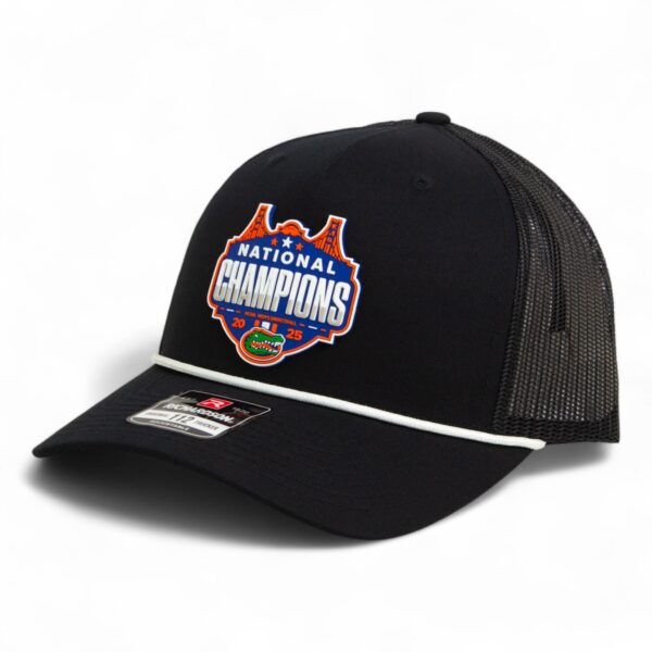 Florida Gators 2025 Basketball National Champions Snapback Trucker Rope Hat- Black/ White