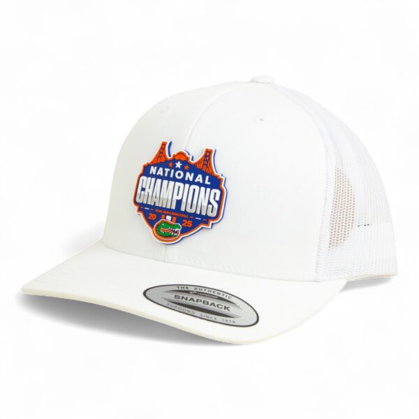 Florida Gators 2025 Basketball National Champions 3D YP Snapback Trucker Hat- White
