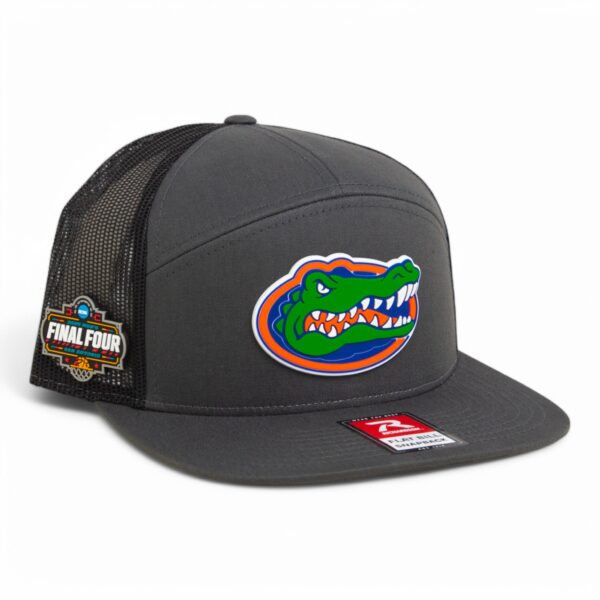 Florida Gators 2025 Final Four 3D Snapback Seven-Panel Flat Bill Trucker Hat- Charcoal/ Black