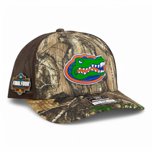 Florida Gators 2025 Final Four 3D Snapback Trucker Hat- Realtree Edge/ Brown