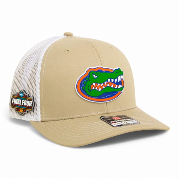 Florida Gators 2025 Final Four 3D Snapback Trucker Hat- Tan/ White