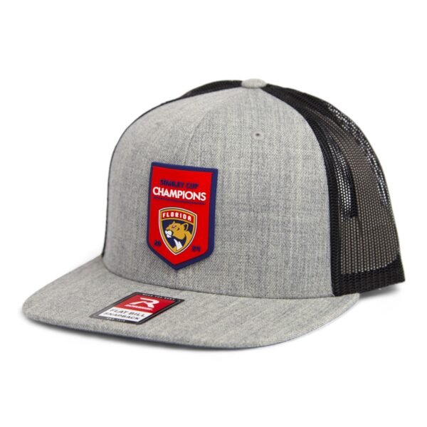 Florida Panthers Stanley Cup Champions 3D Wool Blend Flat Bill Hat- Heather Grey/ Black