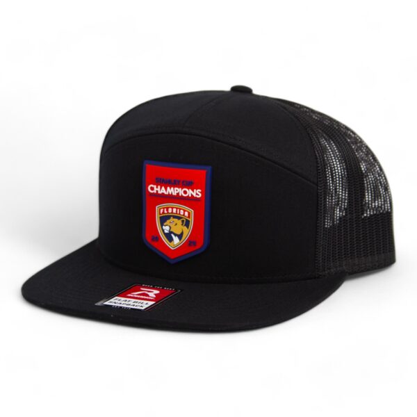 Florida Panthers Stanley Cup Champions 3D Snapback Seven-Panel Flat Bill Trucker Hat- Black