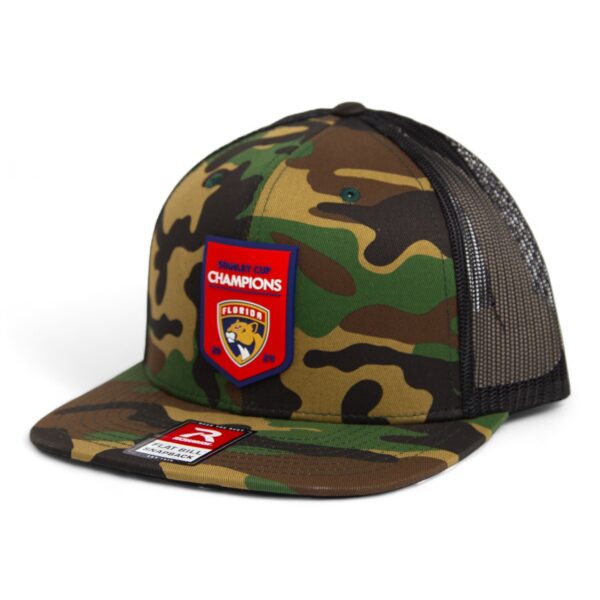 Florida Panthers Stanley Cup Champions 3D Wool Blend Flat Bill Hat- Army Camo/ Black