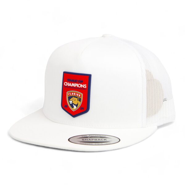 Florida Panthers Stanley Cup Champions 3D YP Snapback Flat Bill Trucker Hat- White