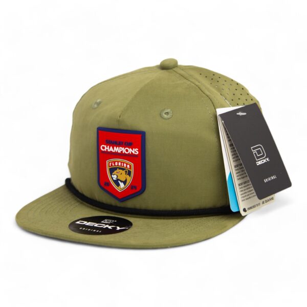 Florida Panthers Stanley Cup Champions 3D Perforated Rope Hat- Loden/ Black