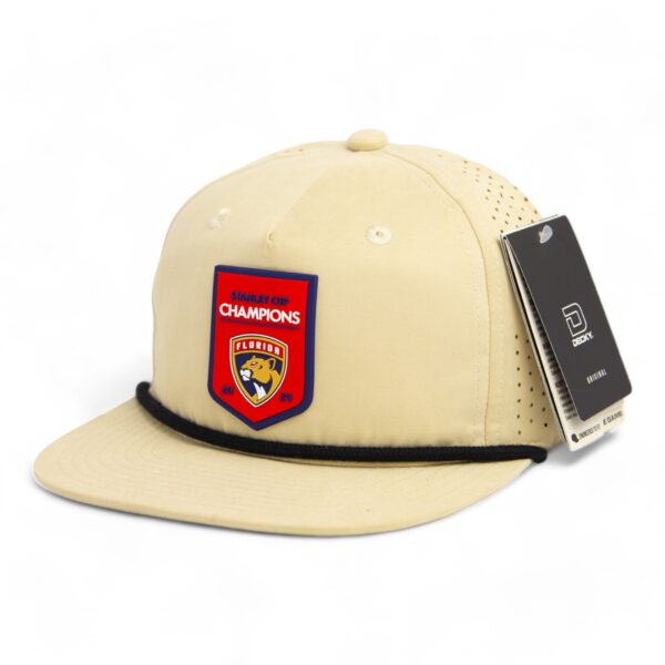 Florida Panthers Stanley Cup Champions 3D Perforated Rope Hat- Birch/ Black