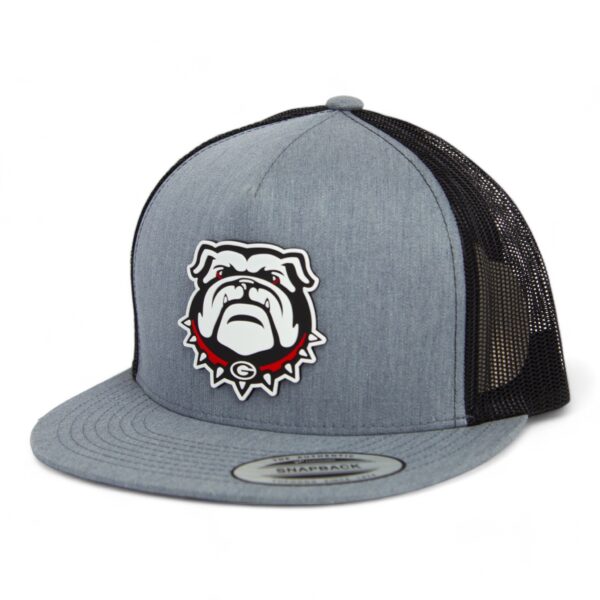 Georgia Bulldogs UGA 3D YP Snapback Flat Bill Trucker Hat- Heather Grey/ Black