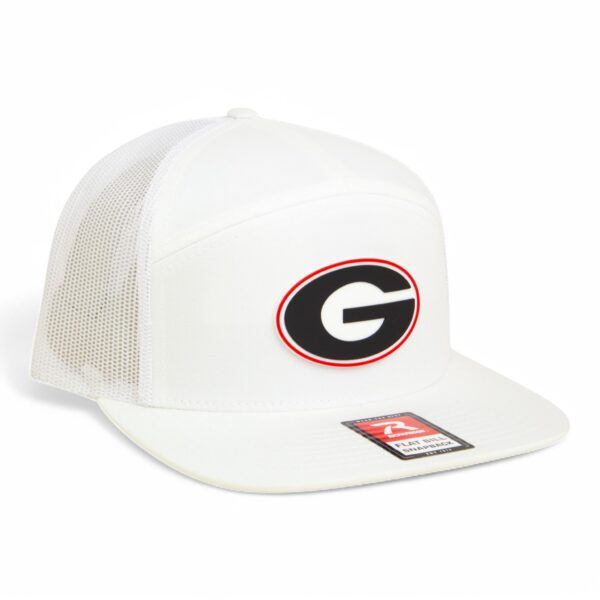 Georgia Bulldogs Power G 3D Snapback Seven-Panel Flat Bill Trucker Hat- White