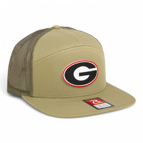 Georgia Bulldogs Power G 3D Snapback Seven-Panel Flat Bill Trucker Hat- Pale Loden