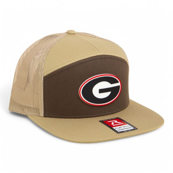 Georgia Bulldogs Power G 3D Snapback Seven-Panel Flat Bill Trucker Hat- Brown/ Tan