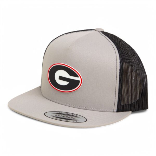 Georgia Bulldogs Power G 3D YP Snapback Flat Bill Trucker Hat- Silver/ Black