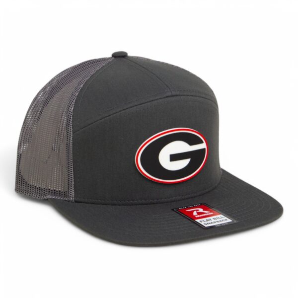 Georgia Bulldogs Power G 3D Snapback Seven-Panel Flat Bill Trucker Hat- Charcoal