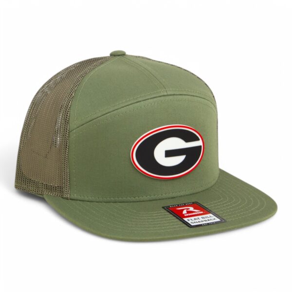 Georgia Bulldogs Power G 3D Snapback Seven-Panel Flat Bill Trucker Hat- Loden Green