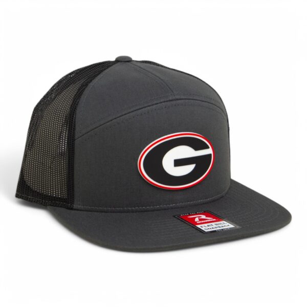 Georgia Bulldogs Power G 3D Snapback Seven-Panel Flat Bill Trucker Hat- Charcoal/ Black