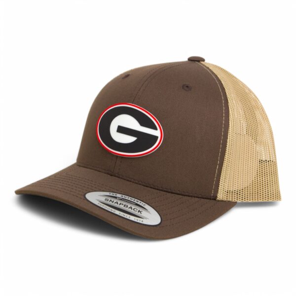 Georgia Bulldogs Power G 3D YP Snapback Trucker Hat- Brown/ Tan