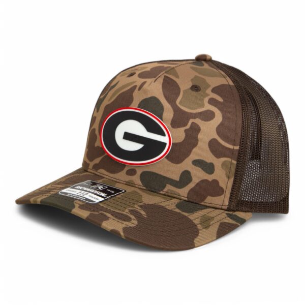 Georgia Bulldogs Power G 3D Snapback Trucker Hat- Bark Duck Camo/ Brown