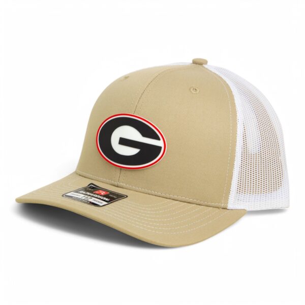 Georgia Bulldogs Power G 3D Snapback Trucker Hat- Tan/ White