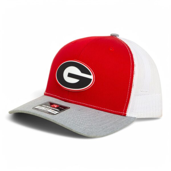 Georgia Bulldogs Power G 3D Snapback Trucker Hat- Red/ White/ Heather Grey