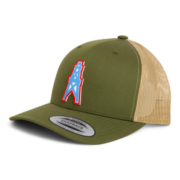 Houston Oilers 3D YP Snapback Trucker Hat- Moss/ Tan