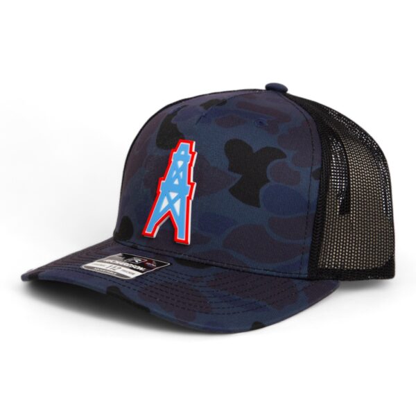 Houston Oilers 3D Snapback Trucker Hat- Admiral Duck Camo/ Black