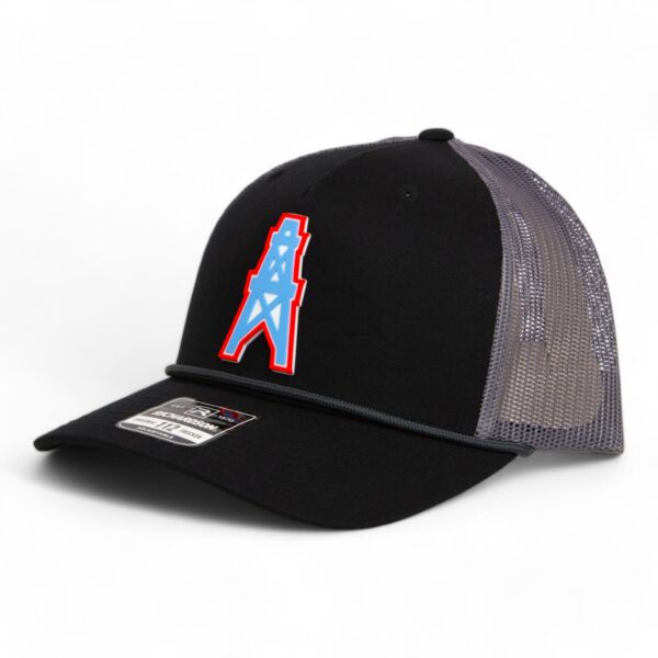 Houston Oilers 3D Snapback Trucker Rope Hat- Black/ Charcoal