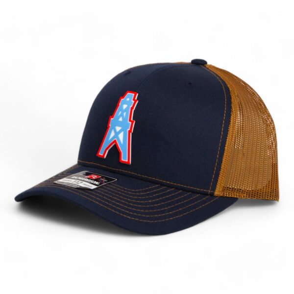 Houston Oilers 3D Snapback Trucker Hat- Navy/ Caramel